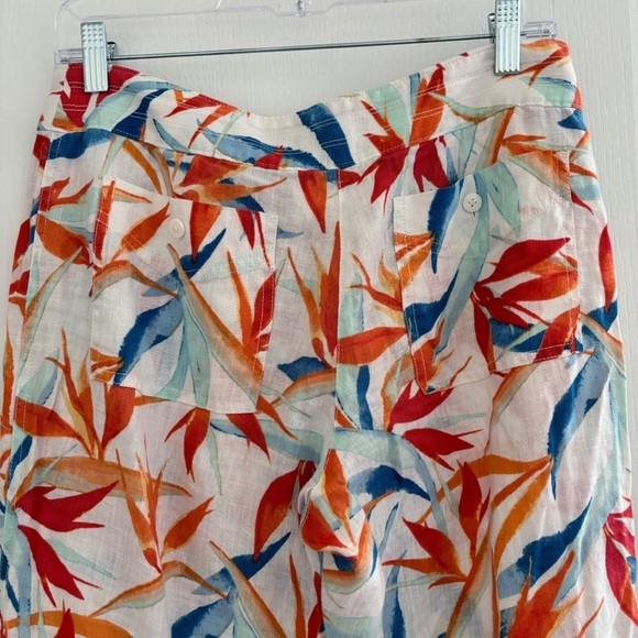 Tommy Bahama Linen Palms Bird of Paradise Pants Sz 4 Drawstring - Picture 5 of 8